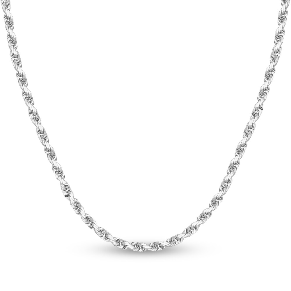 Diamond-Cut Rope Chain Necklace 14K White Gold 30" DlIwC5Bl