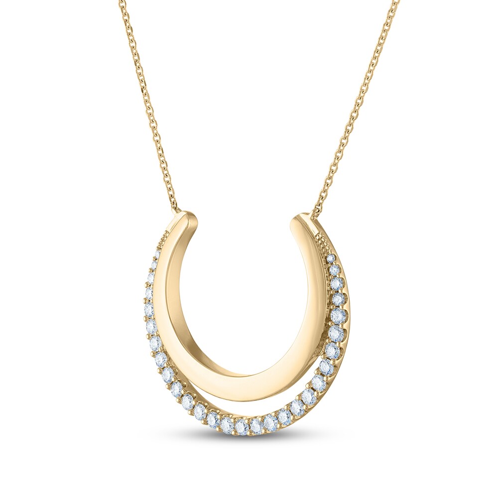 Diamond Necklace 3/8 ct tw Round 10K Yellow Gold DofRMvpX