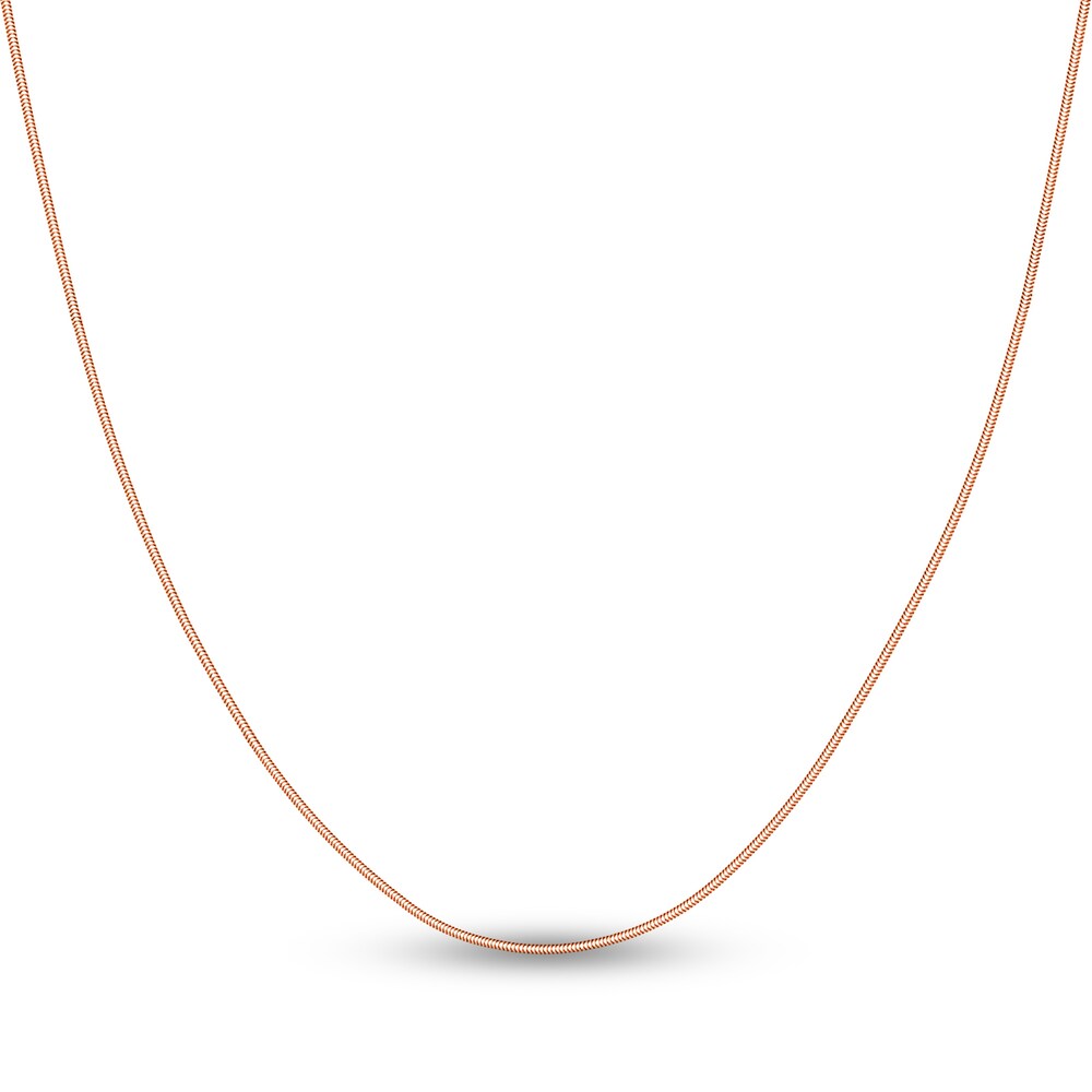 Hollow Snake Chain Necklace 14K Rose Gold 24" DryK546i