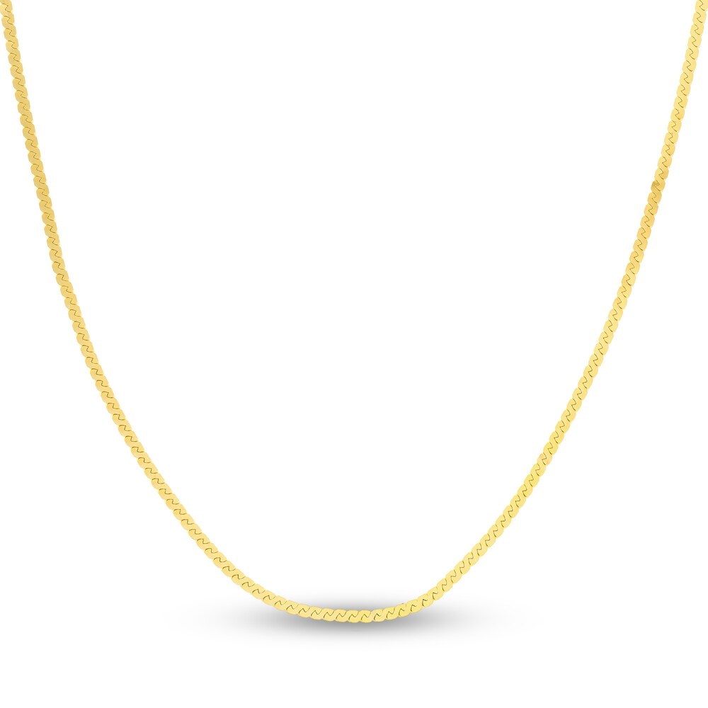 Serpentine Chain Necklace 14K Yellow Gold 18" E7ywTH6b