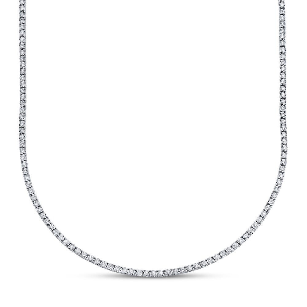 Shy Creation Diamond Necklace 3-3/4 ct tw Round 14K White Gold SC55004959 EAPpCuH2