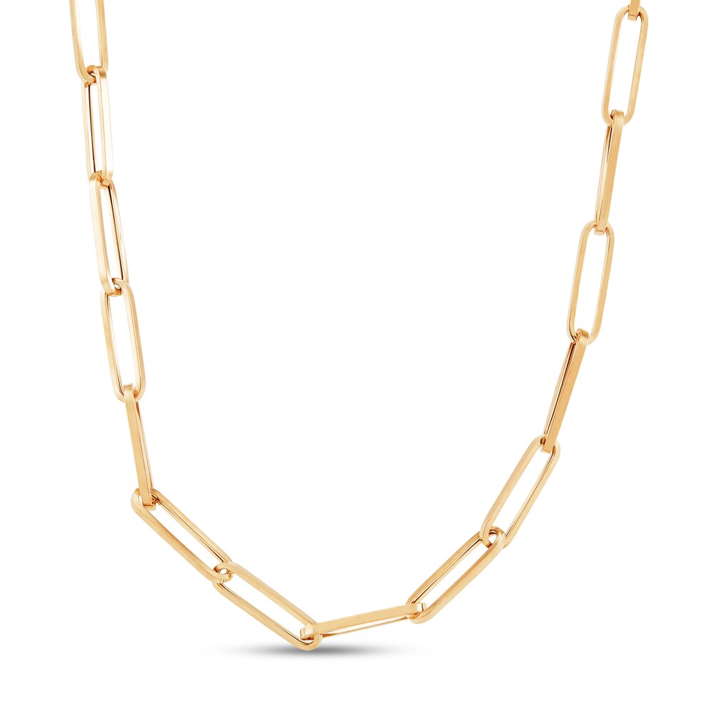 Italia DﾡﾯOro Paper Clip Necklace 14K Yellow Gold 20" EI52RQe1