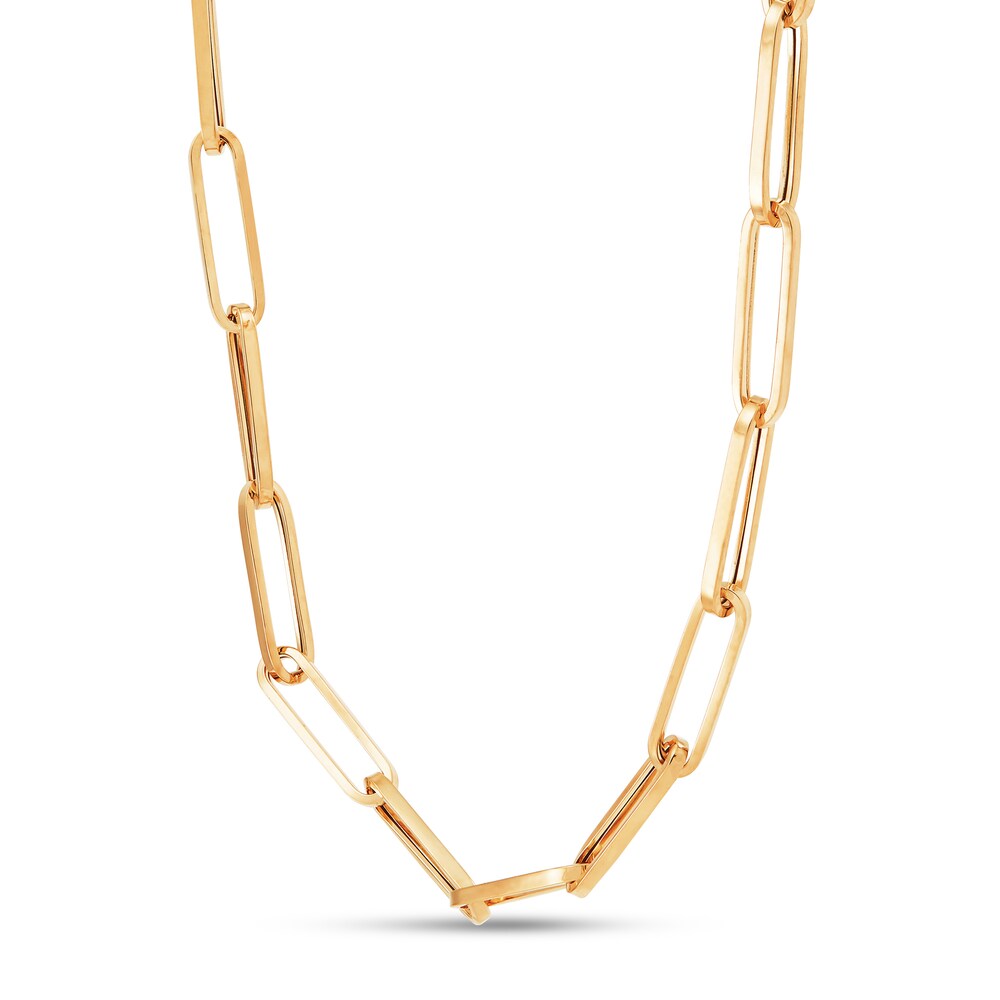 Italia DﾡﾯOro Paper Clip Necklace 14K Yellow Gold 20\" EI52RQe1