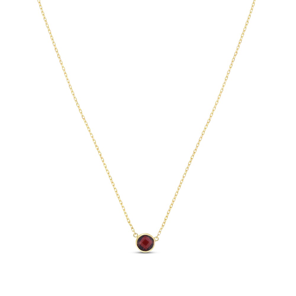 Natural Garnet Necklace 14K Yellow Gold ETJLgpdI