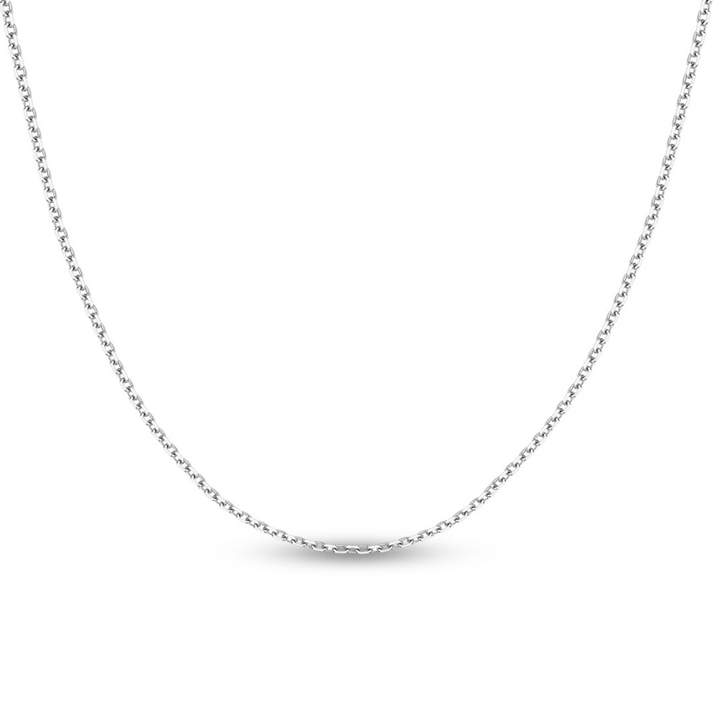 Diamond-Cut Cable Chain Necklace 14K White Gold 18" EaMxVOJl