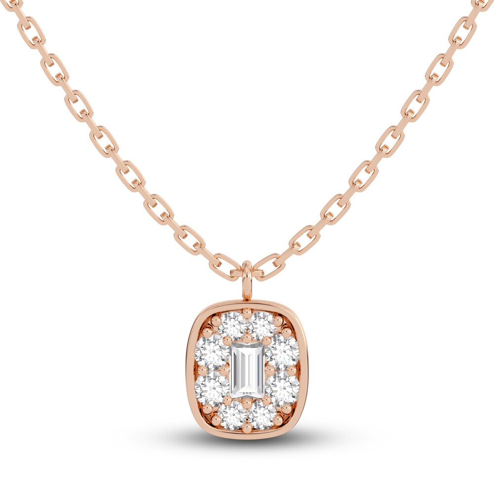 Juliette Maison Natural White Sapphire Pendant Necklace 10K Rose Gold EsWLBPCG