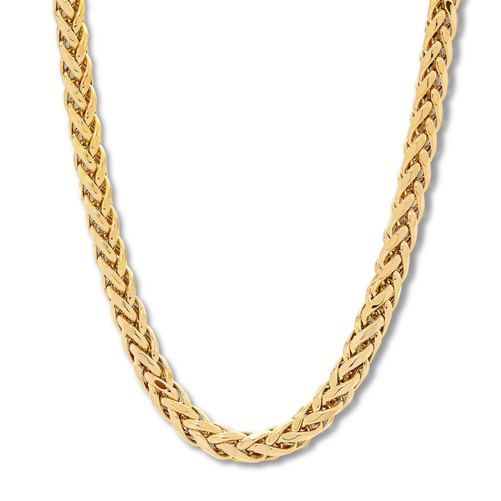 24" Wheat Chain Necklace 10K Yellow Gold Appx. 5.3mm F8m7pI0l