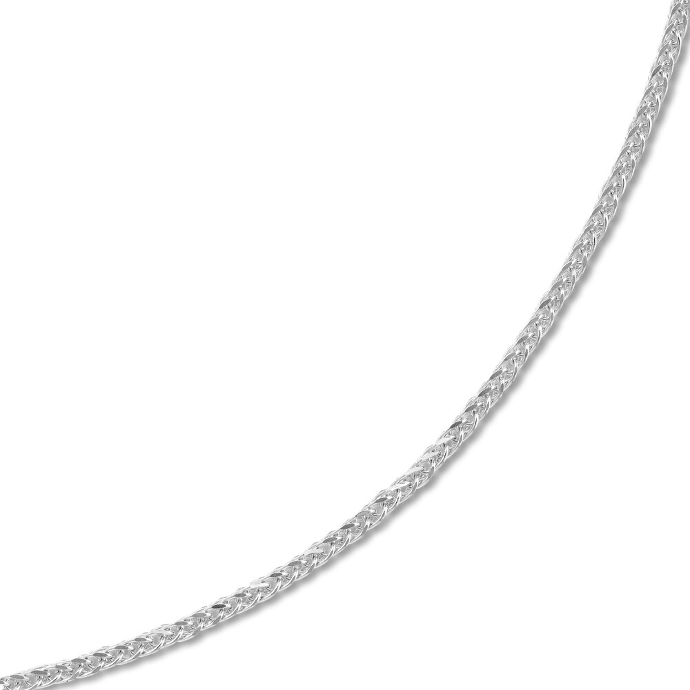 Square Wheat Chain Necklace 14K White Gold 16\" FFGqUJEt