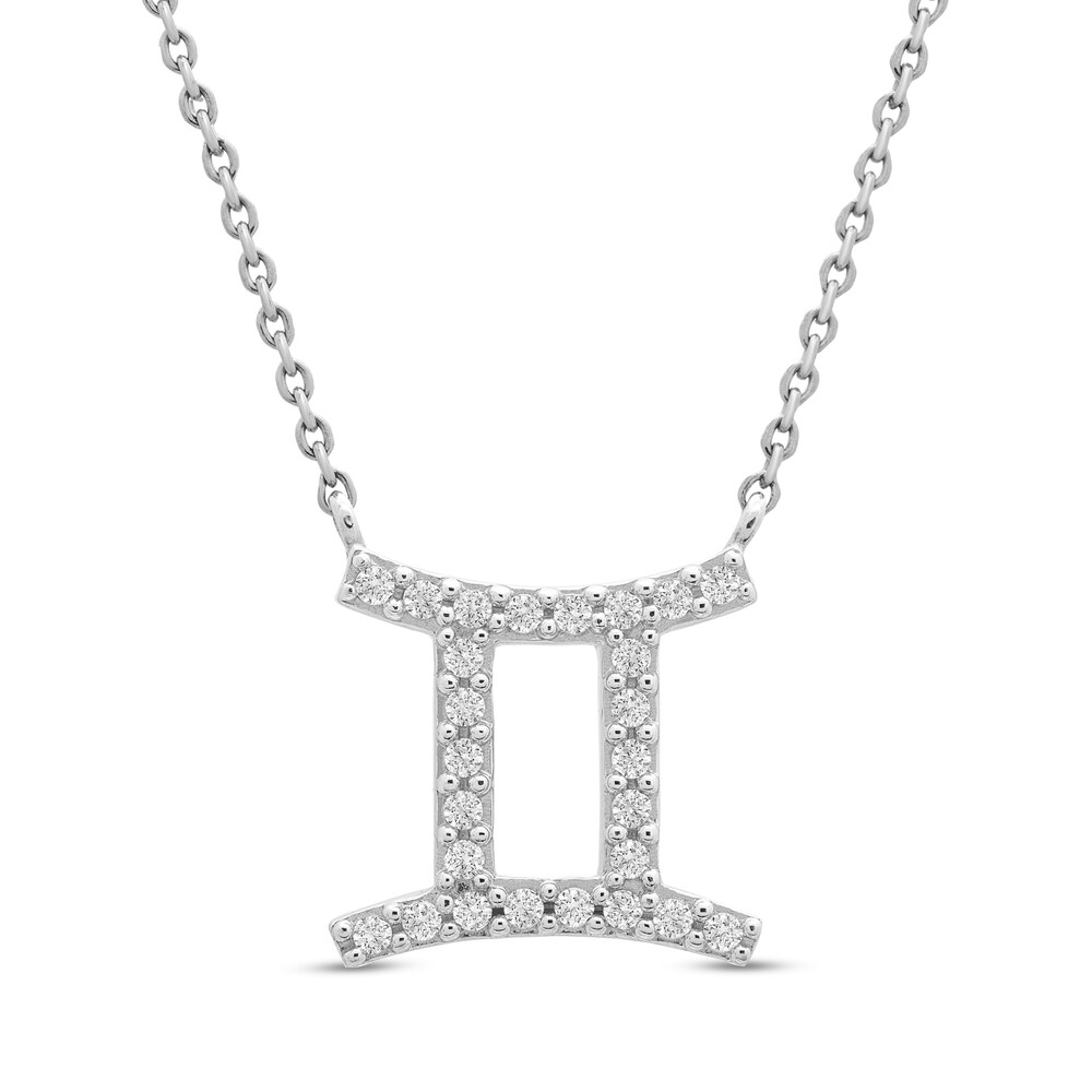 Diamond Gemini Necklace 1/10 ct tw 10K White Gold FOXMPD24