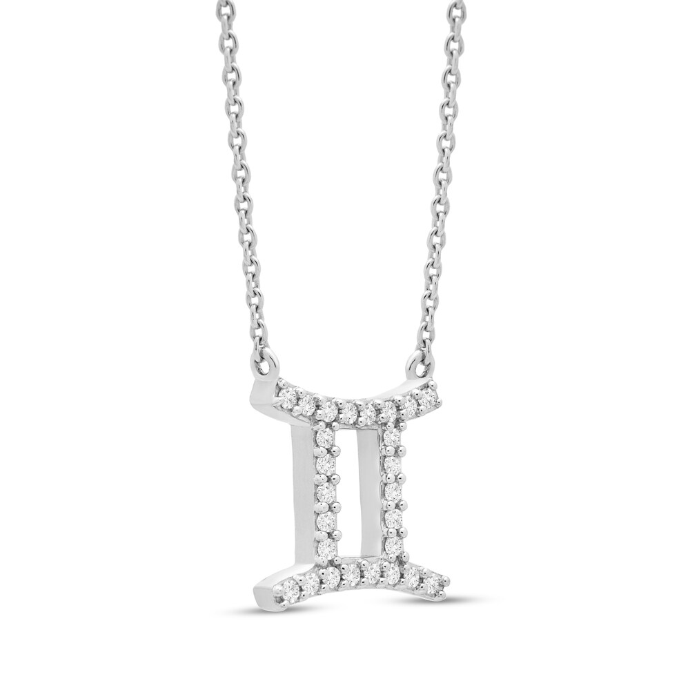 Diamond Gemini Necklace 1/10 ct tw 10K White Gold FOXMPD24