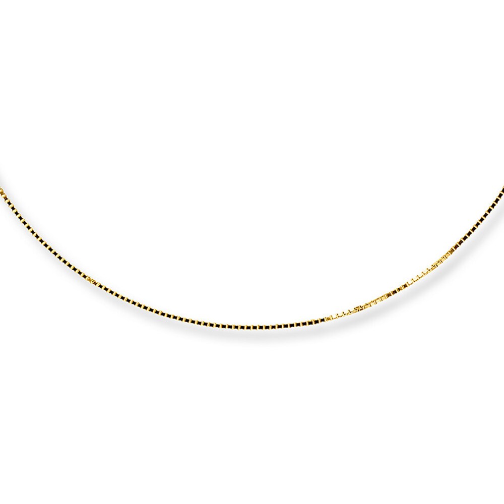 Box Chain Necklace 14K Yellow Gold 24 Length FOpLCAlF