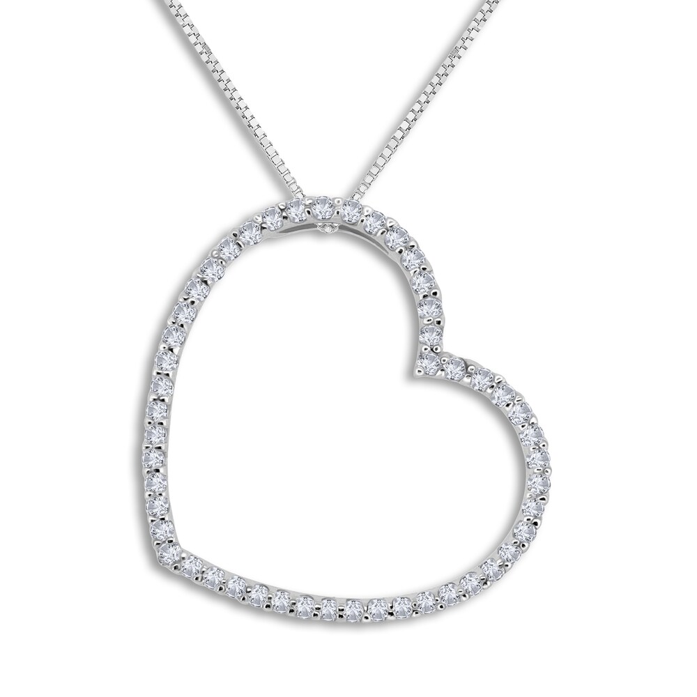 Diamond Pendant Necklace 2 ct tw Round 14K White Gold 18" FQvoZqfj