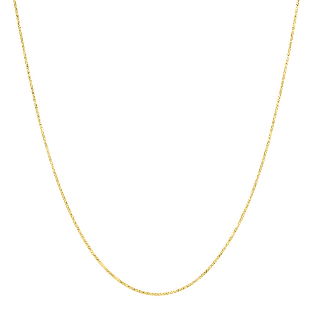 Box Chain Necklace 10K Yellow Gold 18 Length FR6xyXHd