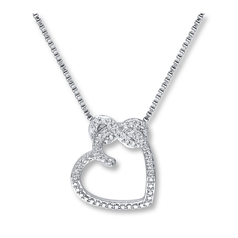 Heart Necklace 1/20 ct tw Diamonds Sterling Silver FTUUKmzV