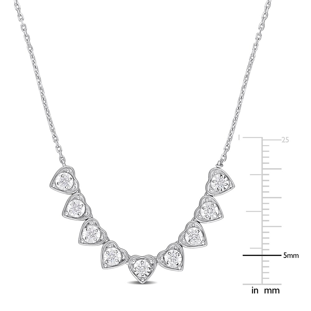 Diamond Heart Necklace 1/4 ct tw Round 14K White Gold 17\" FbT0DJdQ