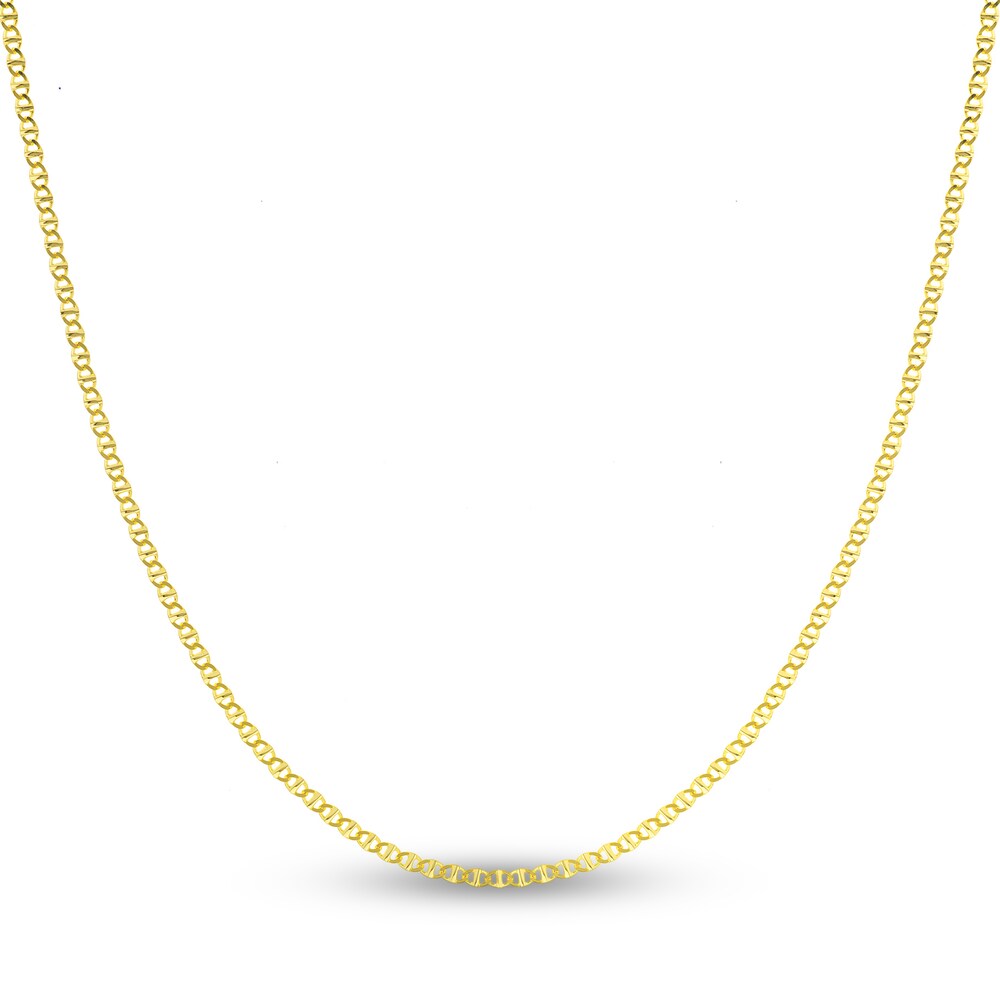 Flat Mariner Chain Necklace 14K Yellow Gold 20" Fdv242dP