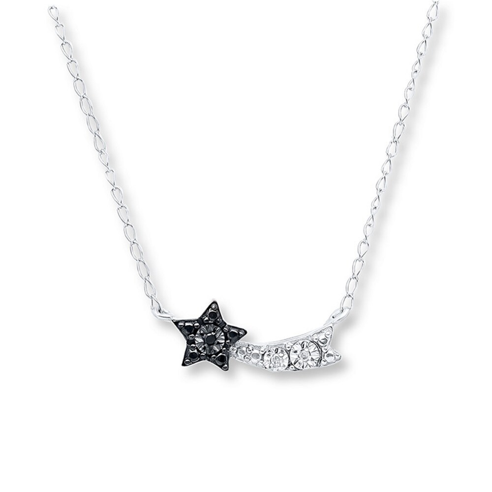 Young Teen Shooting Star Diamond Necklace Sterling Silver Fl9DSo6t