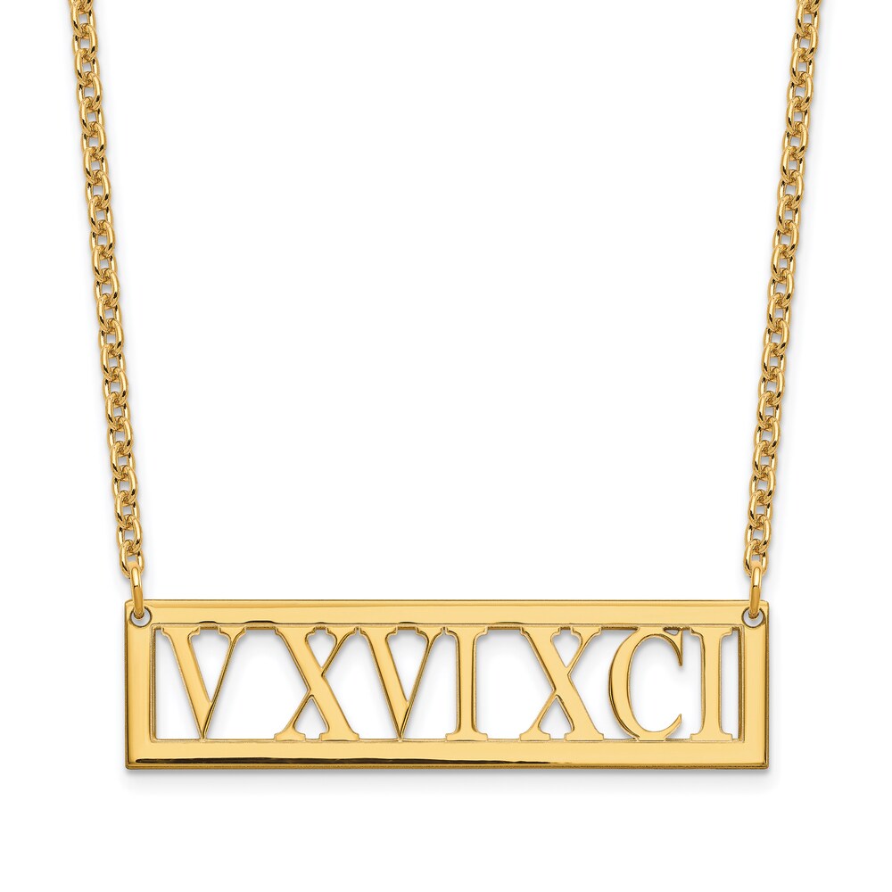 Roman Numeral Bar Necklace FqIy024C