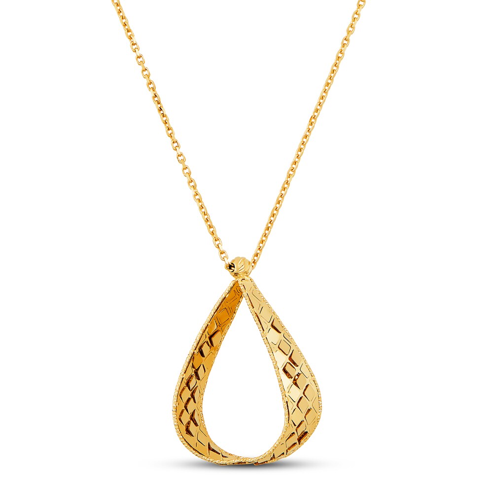 Italia D'Oro Pear-shaped Triangle Necklace 14K Yellow Gold G1ljP6BT