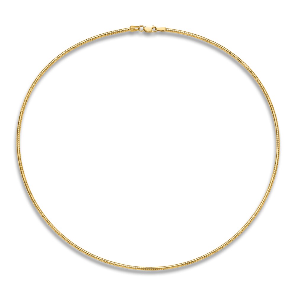 Omega Chain Necklace 14K Yellow Gold 18\" 2.0mm G4d1kSiA