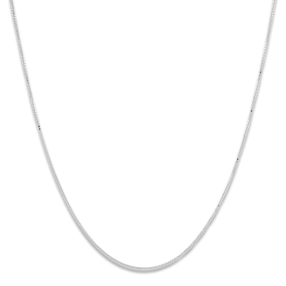 Box Chain Necklace 10K White Gold 18 Length GAkSFMH8