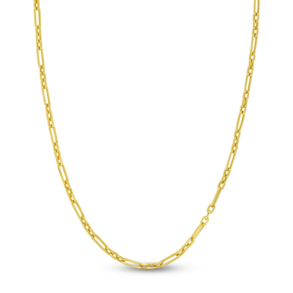 Paper Clip Chain Necklace 14K Yellow Gold 20\" GBxQao6R