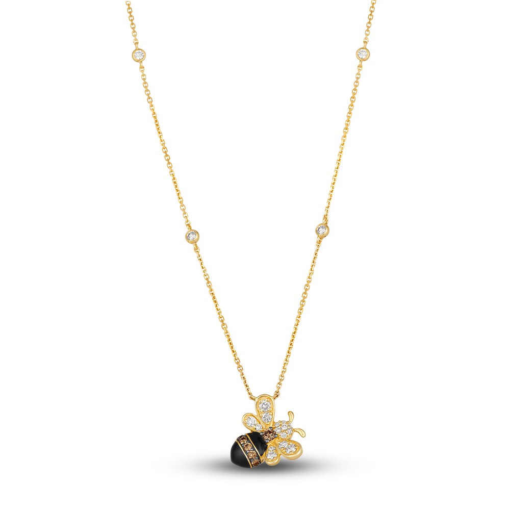 Le Vian Diamond Bumblebee Pendant Necklace 5/8 ct tw Round 14K Honey Gold 19" GDeOmIKr