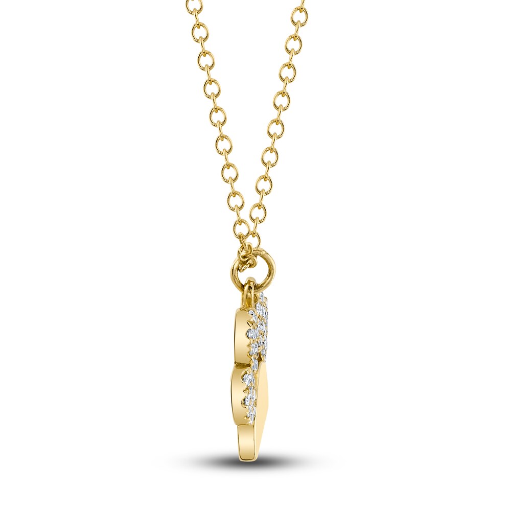 Shy Creation Diamond Paw Necklace 1/15 ct tw Round 14K Yellow Gold 18\" SC55008979 GIuR6ilT