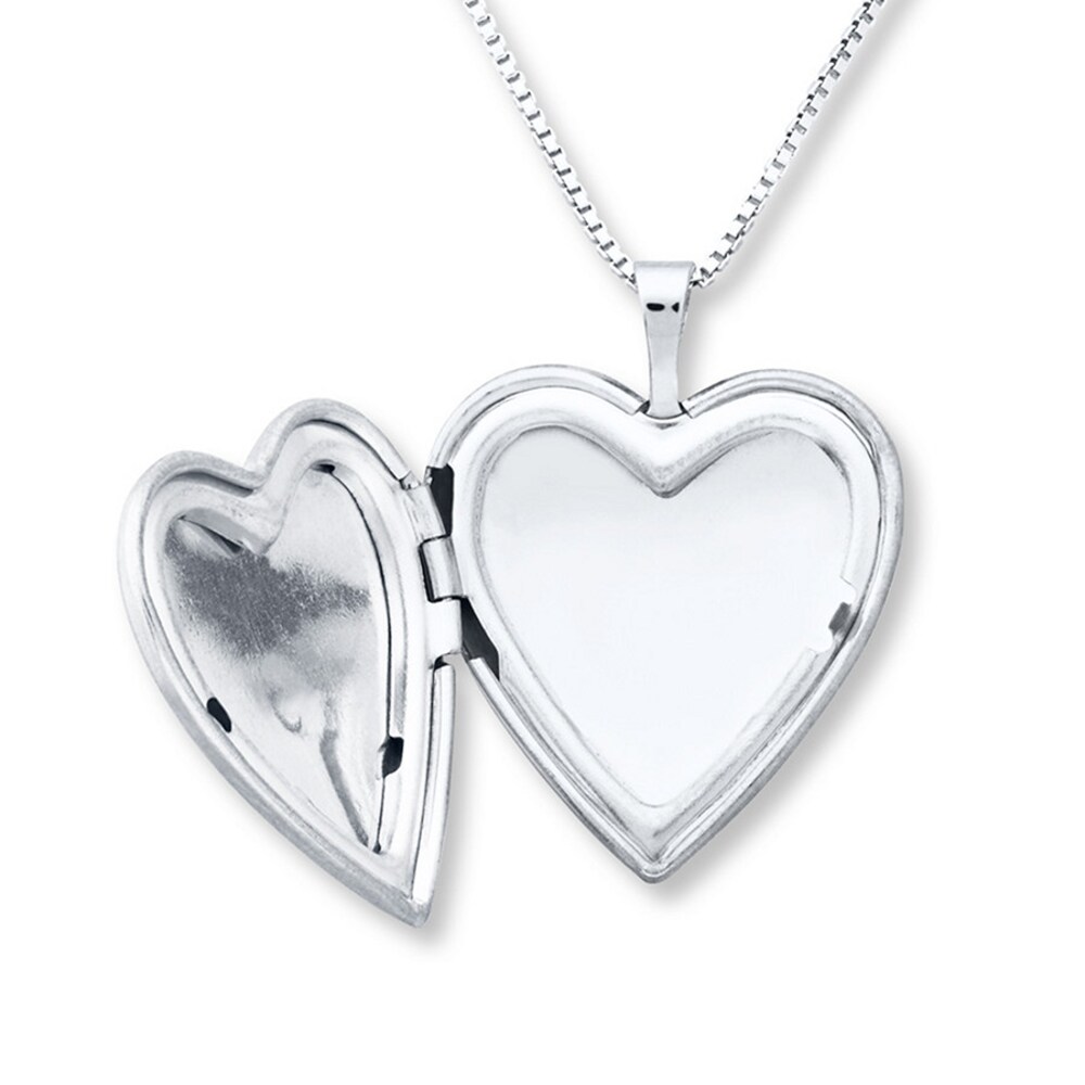 Paw Print Locket Heart Necklace Sterling Silver GO5Vvjha