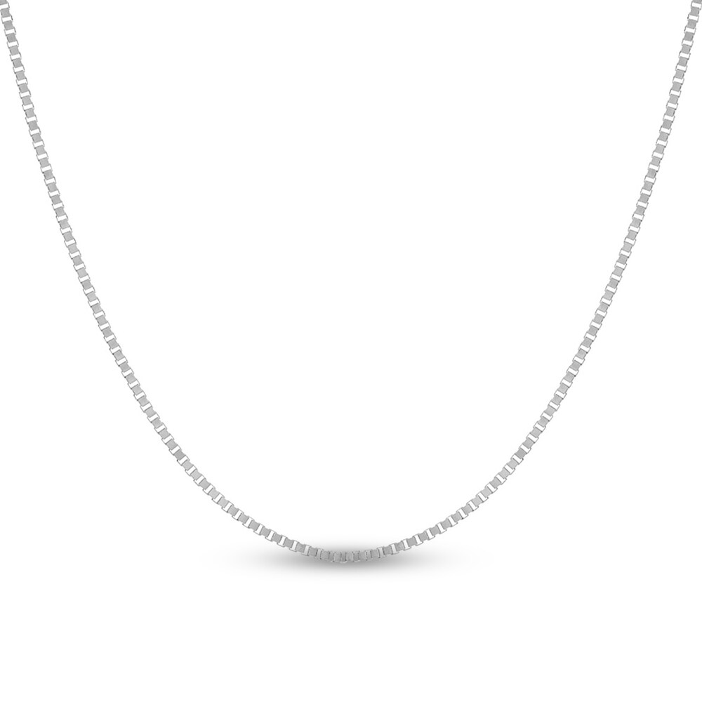 Box Chain Necklace 14K White Gold 18" GkLj68qo