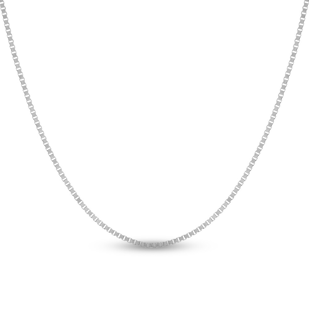 Box Chain Necklace 14K White Gold 18\" GkLj68qo