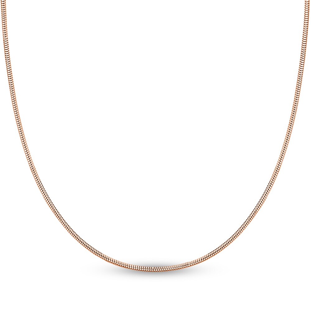 Snake Chain Necklace 14K Rose Gold 18" GlDhfJWF