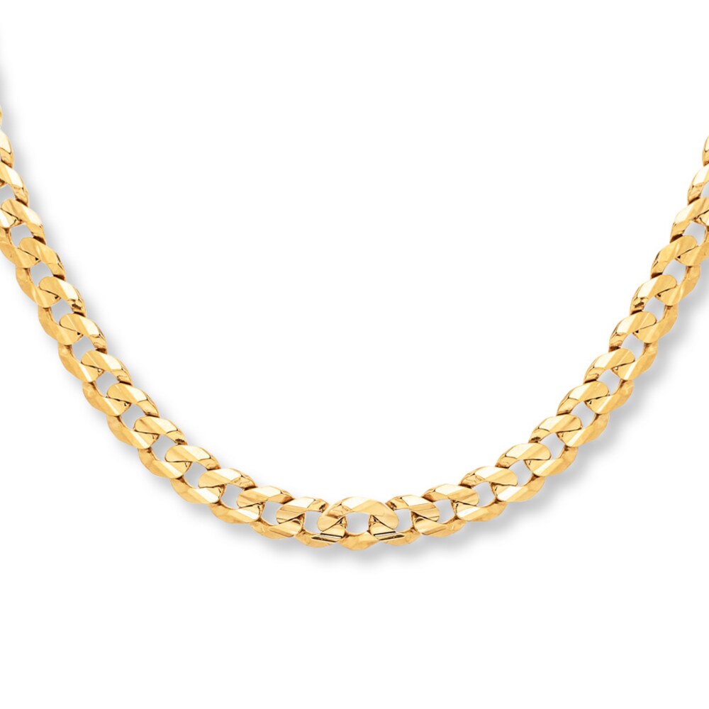 Curb Chain Necklace 10K Yellow Gold 22" Length GzUx67UH