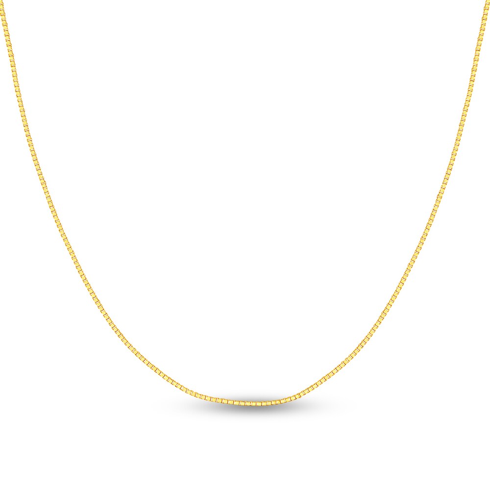Box Chain Necklace 14K Yellow Gold 30\" H0hazN2B