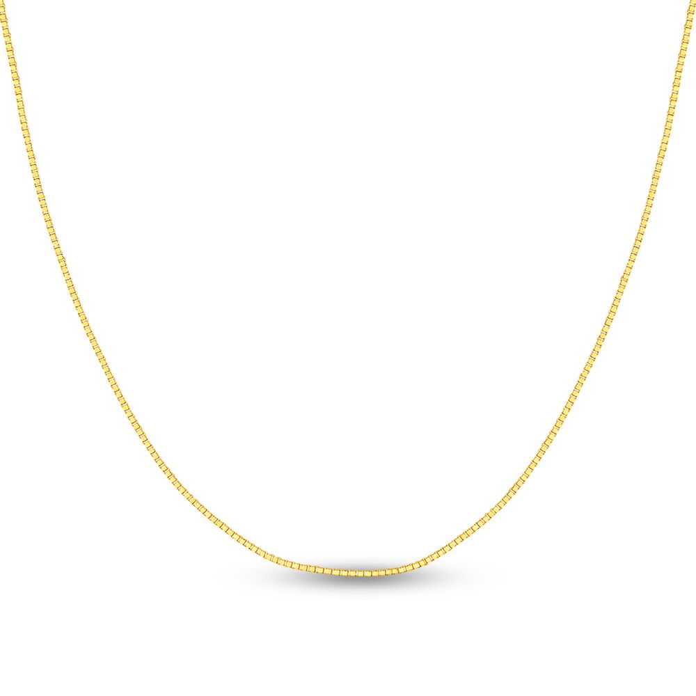 Box Chain Necklace 14K Yellow Gold 30" H0hazN2B