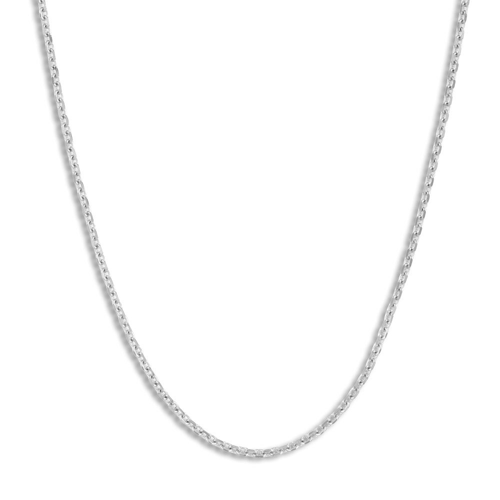 Diamond-Cut Cable Chain Necklace 14K White Gold 18" HBEaVk07