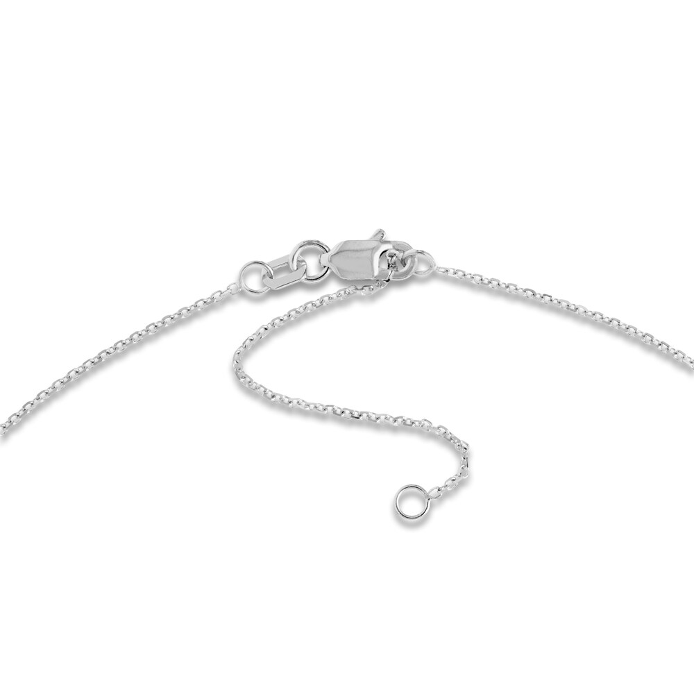 Diamond-Cut Cable Chain Necklace 14K White Gold 18\" HBEaVk07