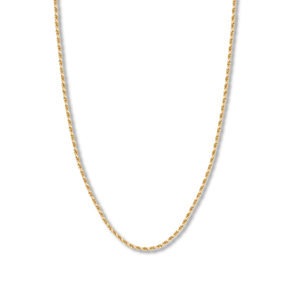 30\" Textured Rope Chain 14K Yellow Gold Appx. 3mm HM0mE0w3