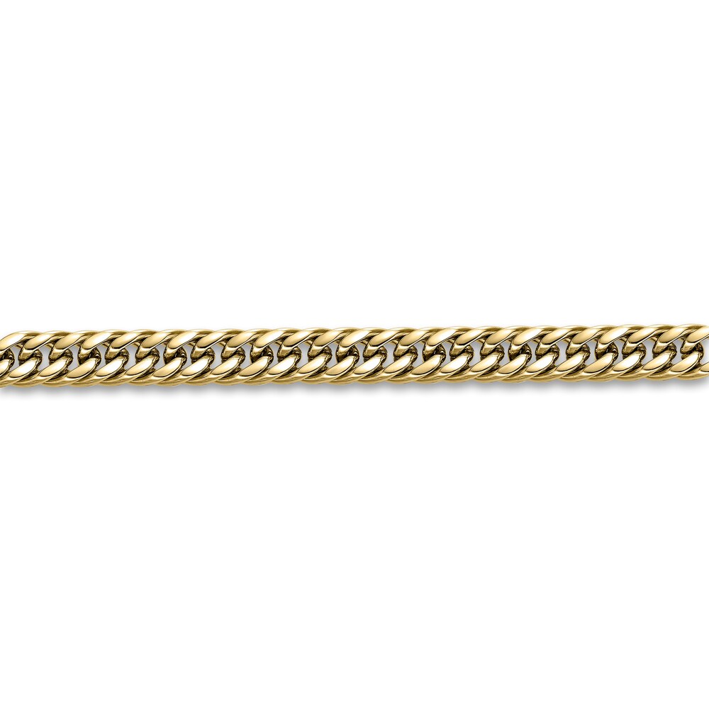 Men\'s Curb Chain Necklace Yellow Ion-Plated Stainless Steel 9mm 24\" HW8G1AMo