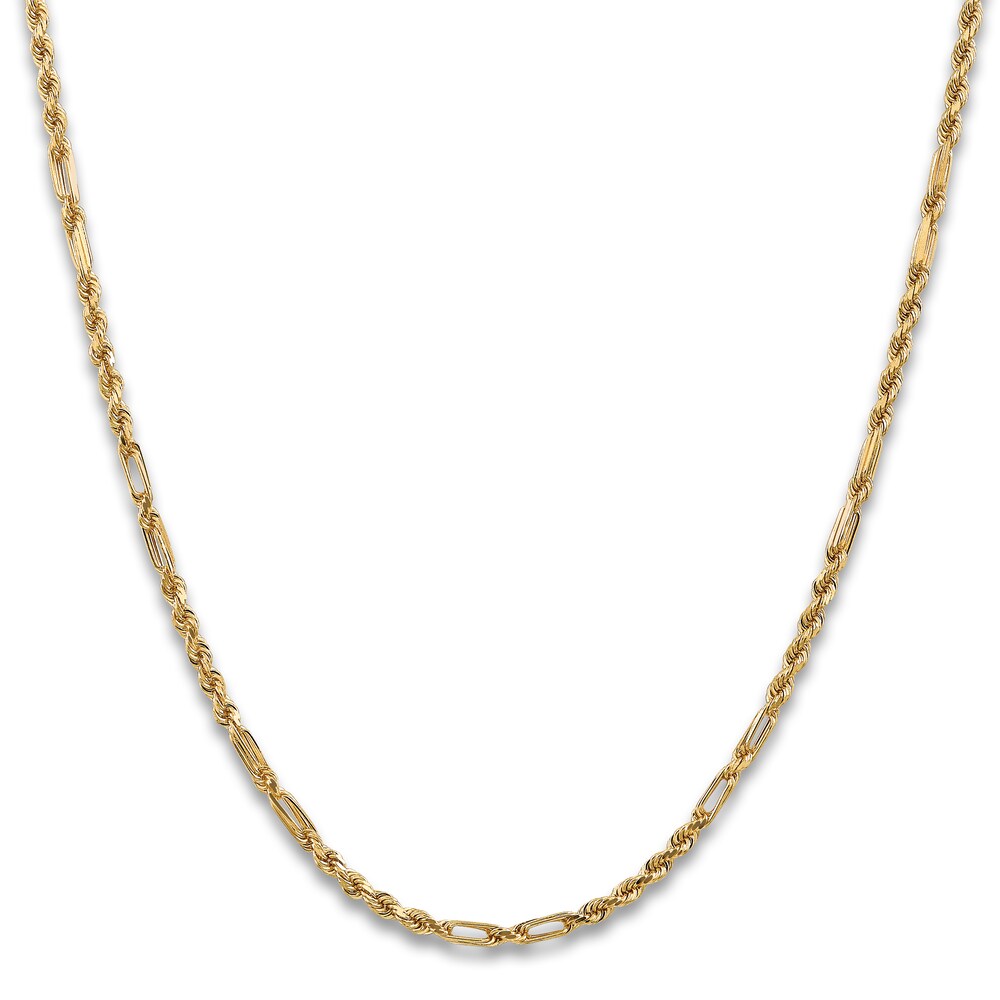 Diamond-Cut Rope Chain Necklace 14K Yellow Gold 22\" 3.0mm HYbpOP55