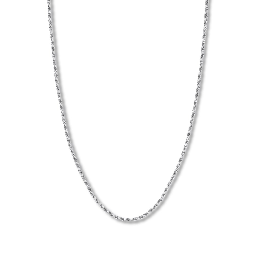 20" Textured Rope Chain 14K White Gold Appx. 3mm Halr0dac