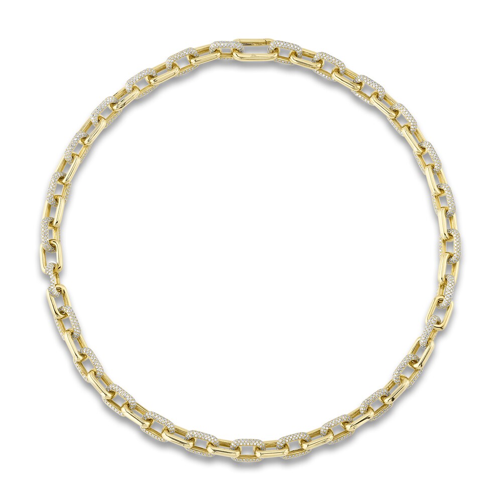 Shy Creation Diamond Necklace 7-1/2 ct tw Round 14K Yellow Gold 15\" SC55014094Z15 HjeQWdTu