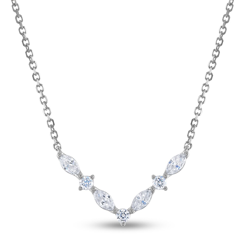 Vera Wang WISH Diamond Necklace 3/8 ct tw Round/Marquise 10K White Gold HjsWNQZ2