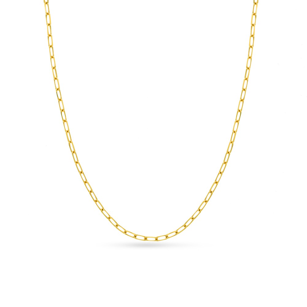 Paper Clip Chain Necklace 14K Yellow Gold 30" HjwaSvMz