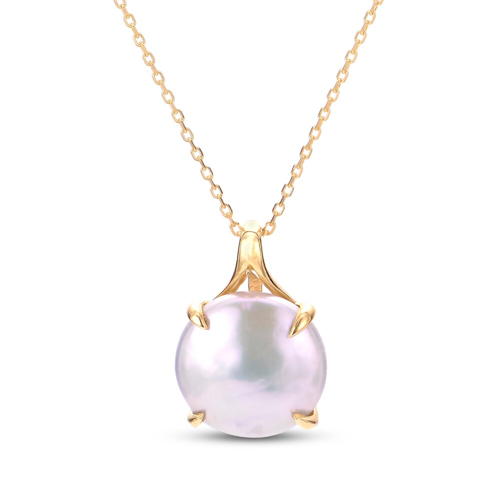 Cultured Freshwater Pearl Necklace 14K Yellow Gold HsUYEuoR [HsUYEuoR]
