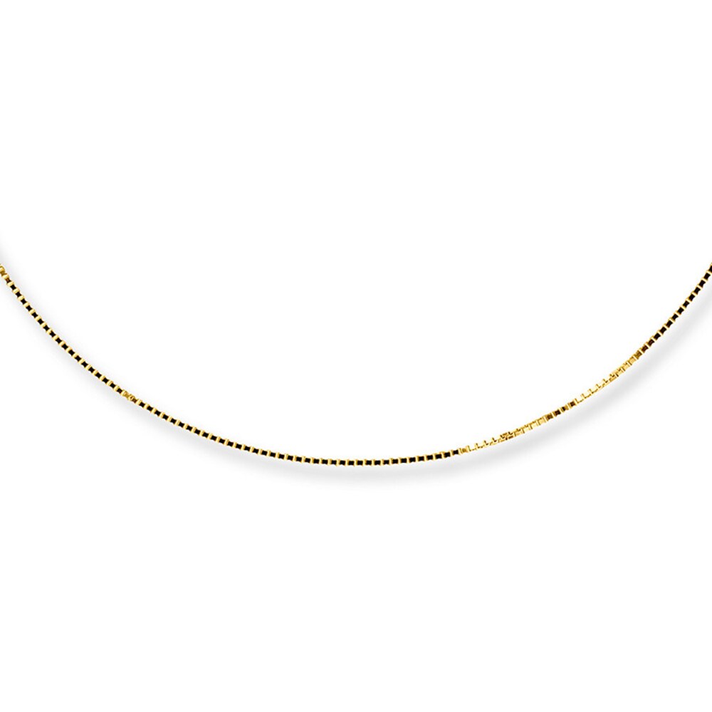 Box Chain Necklace 14K Yellow Gold 16 Length HsieB9Tw