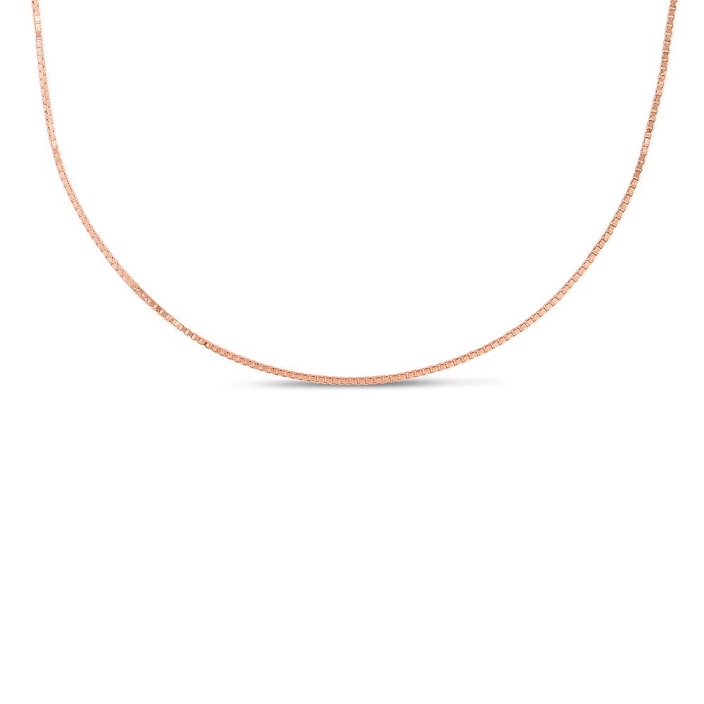 Box Chain Necklace 14K Rose Gold 22" Adjustable HxgRlja7