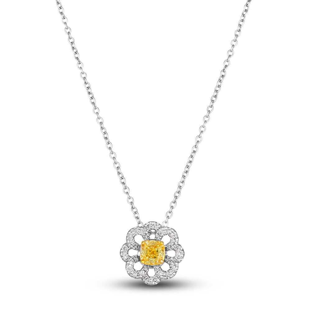Le Vian Sunny Yellow Diamond Pendant Necklace 1/3 ct tw Round 14K Two-Tone Gold 19" I0idsnH1