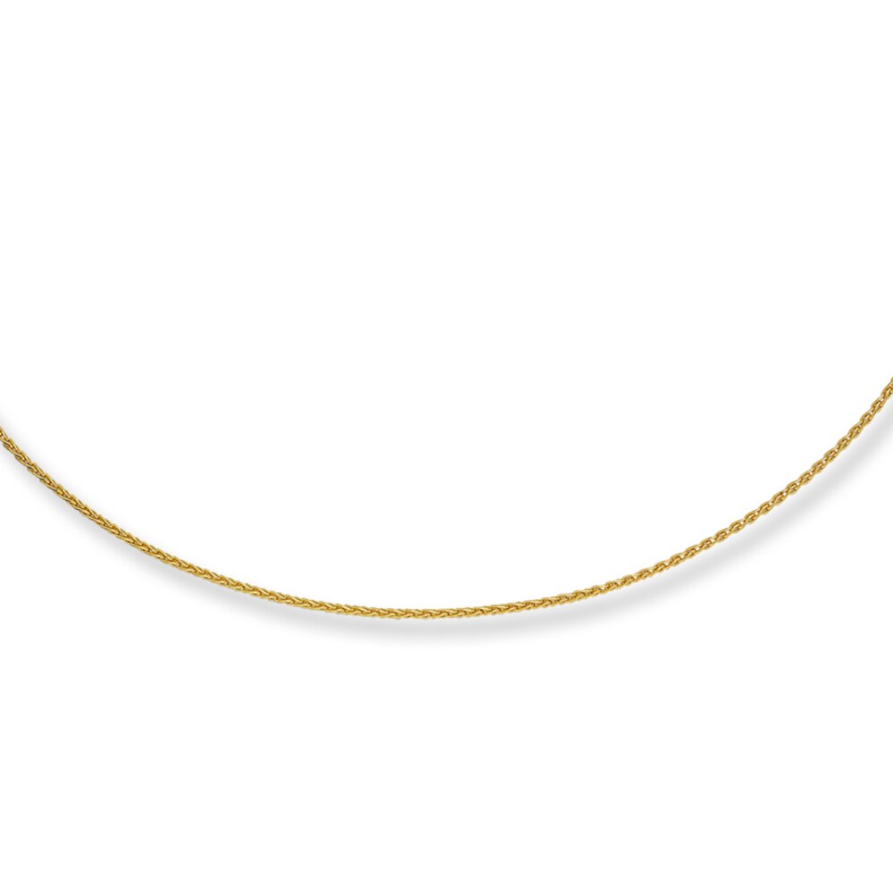 Adjustable Wheat Chain 14K Yellow Gold 16" - 26" Length I4fWXIHj