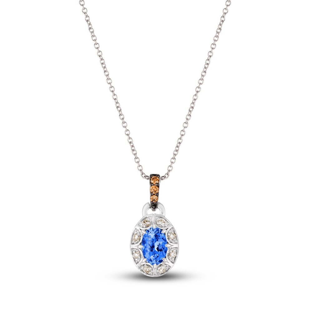 Le Vian Natural Sapphire Pendant Necklace 1/15 ct tw Diamonds 14K Vanilla Gold I85liqnZ